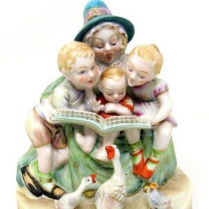 Share Mother Goose Shafford Vintage Bisque Porcelain Hand Painted Japan